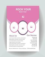 Beauty spa hair salon a4 size print ready flyer. beauty salon service advertising. vector