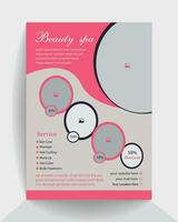 belleza spa pelo salón a4 Talla impresión Listo volantes. belleza salón Servicio publicidad. vector