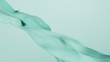Flowing green cloth background, 3d rendering. video