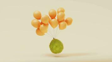 Loop animation of the fruit durian, delicious fruit, 3d rendering. video