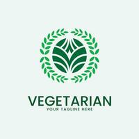 vegetariano logo vector ilustración diseño