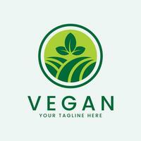 vegetariano logo vector ilustración diseño