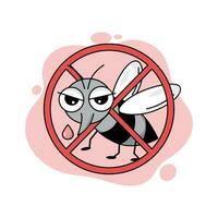 anti mosquito morder, detener parásito insecto succión sangre vector ilustración.