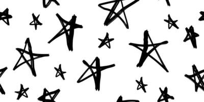 Star doodle Seamless pattern background. isolated on white background. Hand drawn vector illustration