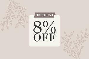 8 percent Sale and discount labels. price off tag icon flat design. vector