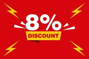 8 percent Sale and discount labels. price off tag icon flat design. vector