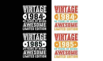 40 years being awesome limited edition-39 years birthday shirt. Birthday gift. vector