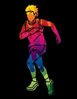 Graffiti A Boy Running Child Runner vector