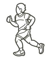 Outline A Boy Running Child Runner vector