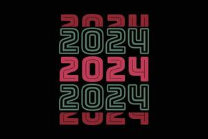 2024 tipografía diseño modelo. contento nuevo año 2024 vector