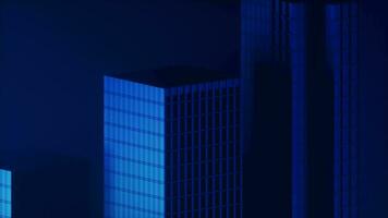 Urban building at night, modular building,3d rendering. video