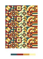 a pattern with geometric shapes and colors vector