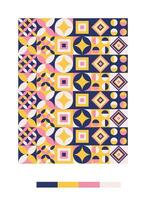 a pattern with geometric shapes and colors vector