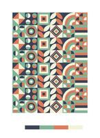 a pattern with geometric shapes and colors vector