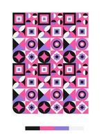 a pattern with pink, purple and black squares vector