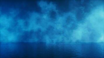 Smoke and lake background, 3d rendering. video