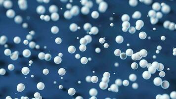 A large number of white spheres with blue background, 3d rendering. video