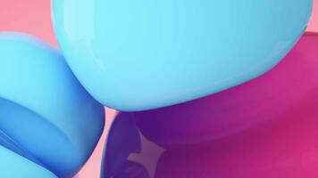 Soft bouncy balls hit each other, 3d rendering. video