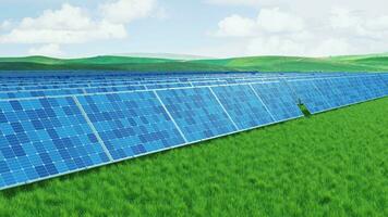 Solar panel, solar energy concept, 3d rendering. video