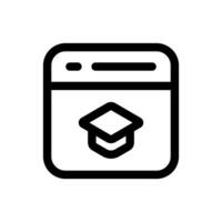 Simple Online Education icon. The icon can be used for websites, print templates, presentation templates, illustrations, etc vector