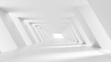 blanc vide tunnel, 3d le rendu. video