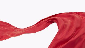 Flowing red wave cloth with alpha channel, 3d rendering. video