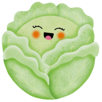 Cute smiling cabbage png