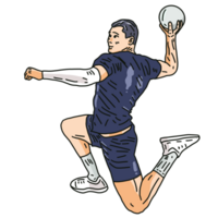 Handball player cartoon png