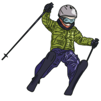 skier with snowboard png