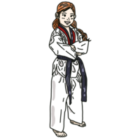 person i en taekwondo kostym png