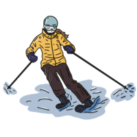 skidåkare på en snowboard png