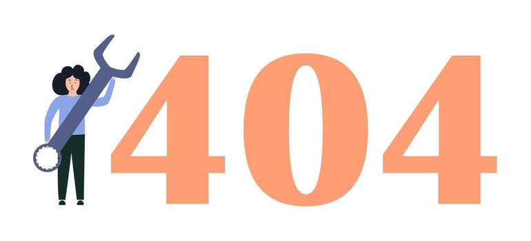 404 connection error. The assistant checks the situation. Sorry, page not found vector