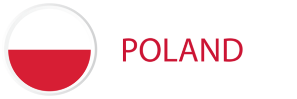 Poland flag in web button, button icon. png