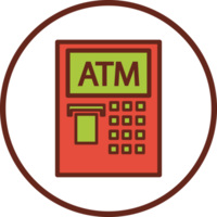 atm plano ícone dentro círculo. png