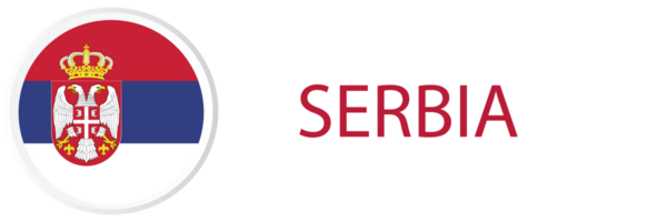 Serbia flag in web button, button icon. png