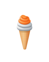 Ice cream scoop on waffle cone on transparent background cutout, PNG file. AI Generated