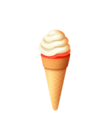 Ice cream scoop on waffle cone on transparent background cutout, PNG file. AI Generated