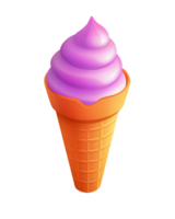 Ice cream scoop on waffle cone on transparent background cutout, PNG file. AI Generated