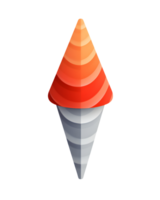 Ice cream scoop on waffle cone on transparent background cutout, PNG file. AI Generated