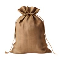 Burlap sack isolated on transparent or white background, png AI Generated