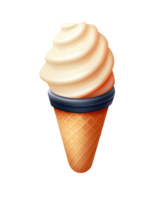Ice cream scoop on waffle cone on transparent background cutout, PNG file. AI Generated