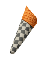 Ice cream scoop on waffle cone on transparent background cutout, PNG file. AI Generated