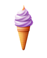 Ice cream scoop on waffle cone on transparent background cutout, PNG file. AI Generated