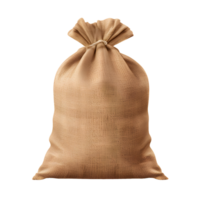 Burlap sack isolated on transparent or white background, AI generated png
