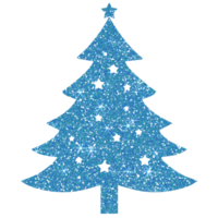 Blue christmas tree glitter on transparent background. Christmas icon.Design for decorating,background, wallpaper, illustration png