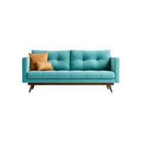 Sofa isolated on transparent PNG background generative ai