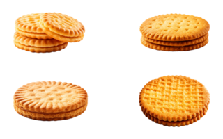 Biscuits on a transparent background PNG generative ai