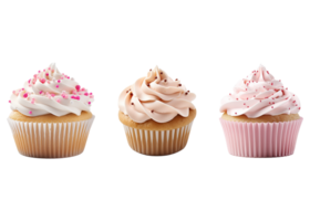 Cup Cake isolated on transparent PNG background  generative ai