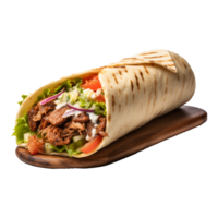 doner kebab geïsoleerd Aan transparant PNG achtergrond generatief ai