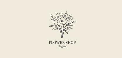 Vector logotype for flower shop, luxury beauty salon, fashion, skincare, cosmetic.